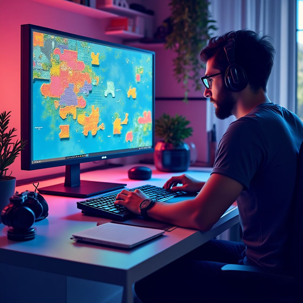 Game developer working